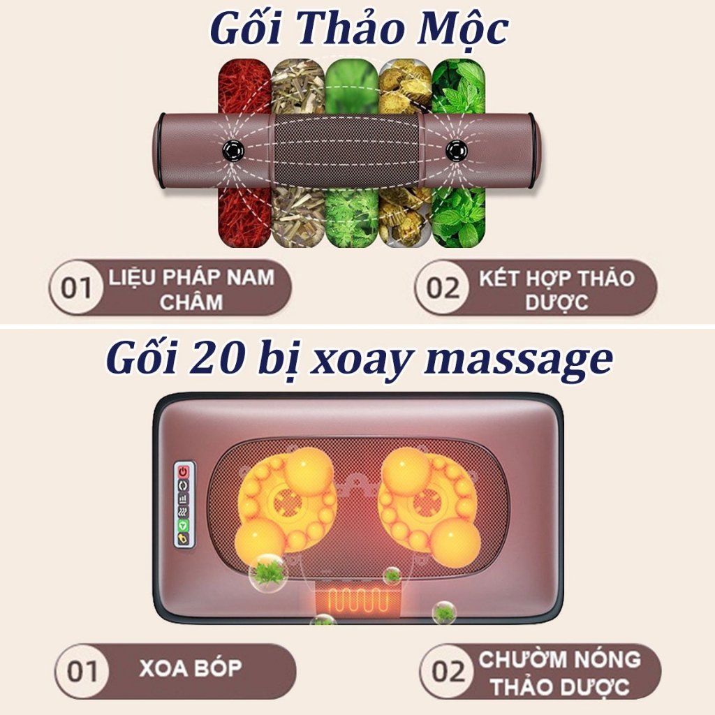 Đệm massage toàn thân, Ghế massage phục hồi giảm đau nhức hỗ trợ tuần hoàn máu, Nệm mat xa tại nhà kèm massage chân