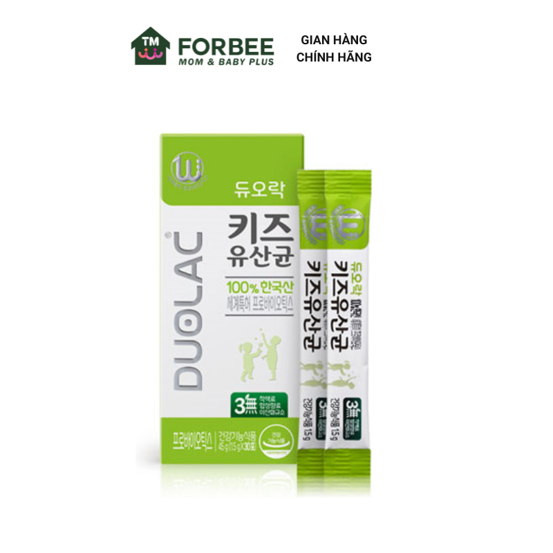 Men vi sinh hữu cơ cho bé DUOLAC xanh lá Hàn Quốc, hỗ trợ tiêu hóa - FORBEE