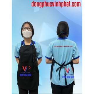 Tạp dề màu đen nhân viên bếp, phục vụ quán, nhân viên pha chế-Hình Thật