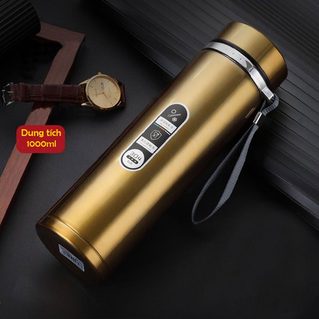Bình Giữ Nhiệt 1200ml XinLang INOX 304 DÀY KÈM LƯỚI LỌC VÀ DÂY ĐEO