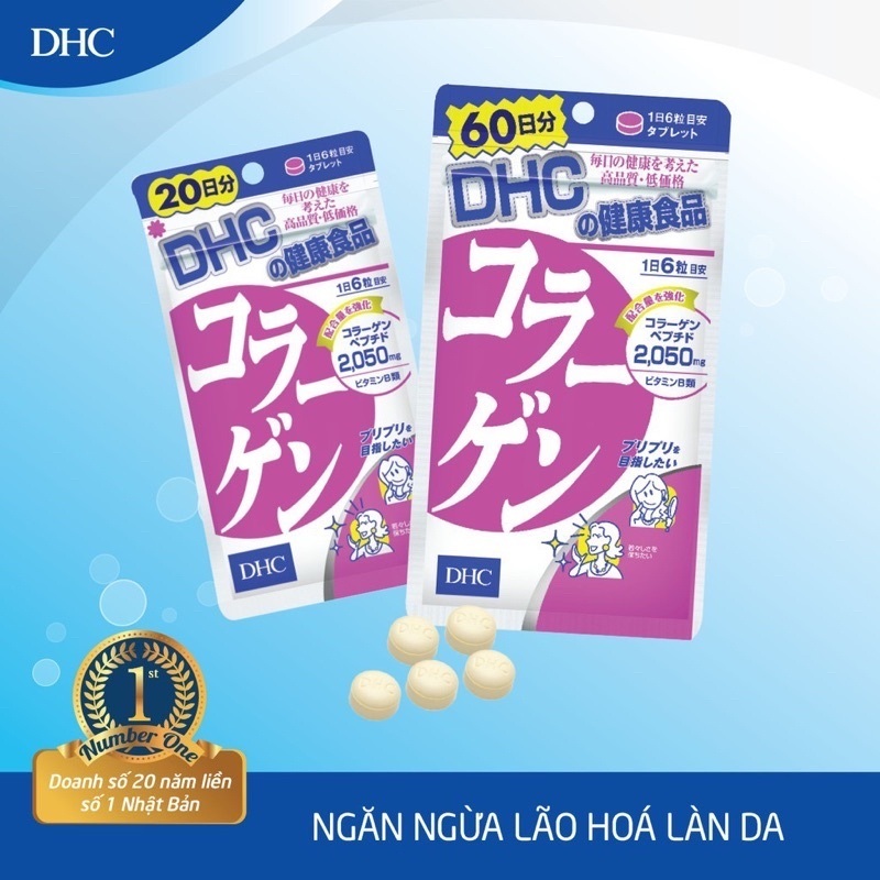 Viên uống làm đẹp da DHC Collagen Nhật Bản 60 ngày gói 360 viên