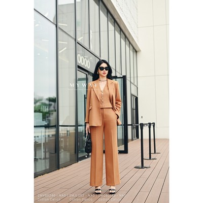 Set Áo Vest Gile Và Quần Nữ Ống Rộng MY WAY Sang Trọng 2MVB0246 - 2MJL202 - 2MQB0139W - NA0