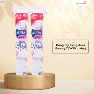 Bông tẩy trang AURA 120+30 miếng