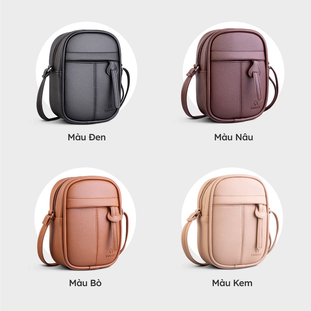 Túi đeo chéo da nữ phối khóa kéo thời trang YUUMY Seasand YN172