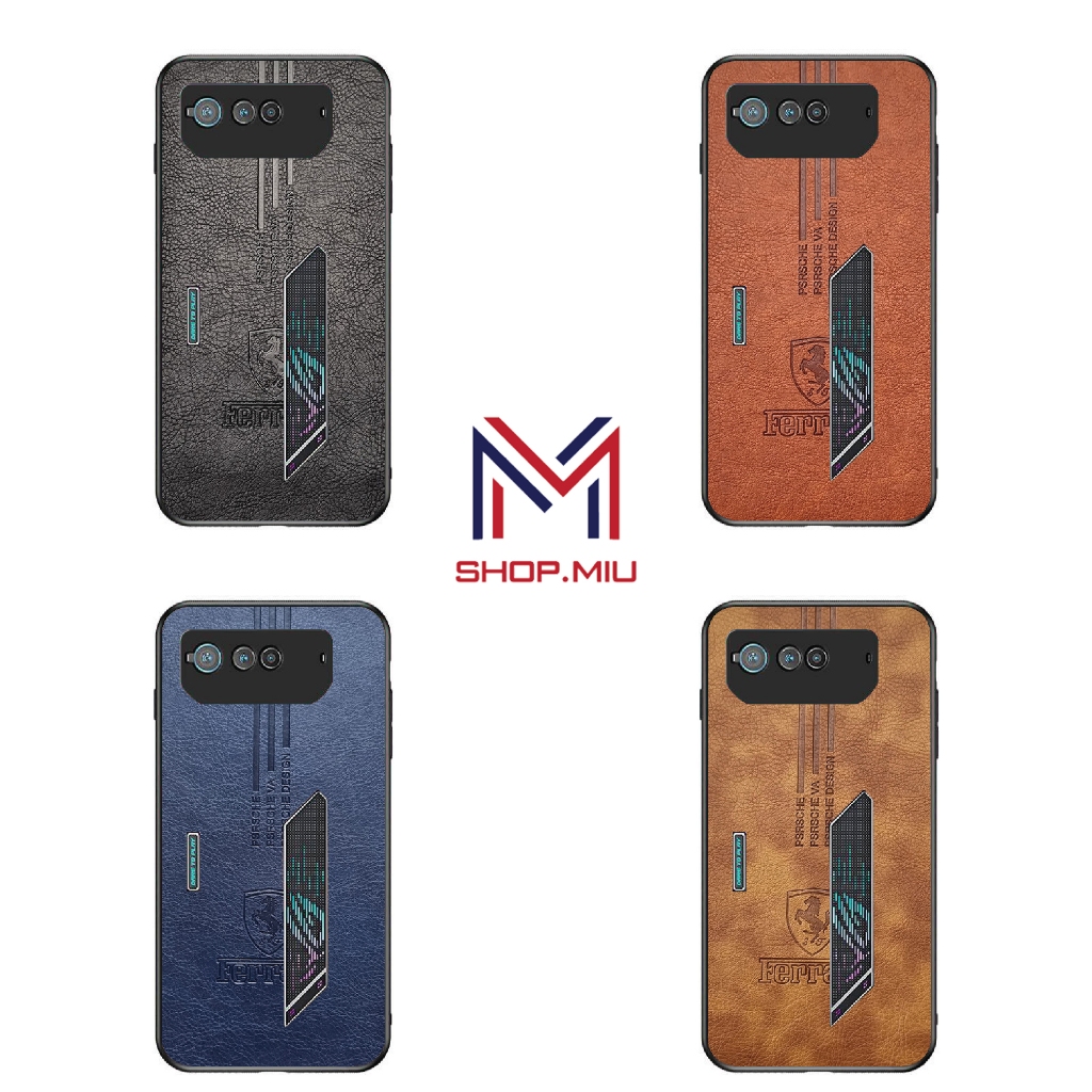 Ốp lưng da Ferari ASUS Rog Phone 6 Rog Phone 3 Rog Phone 5 Rog Phone 2 Rog phone 7 hoạ tiết ngựa dập