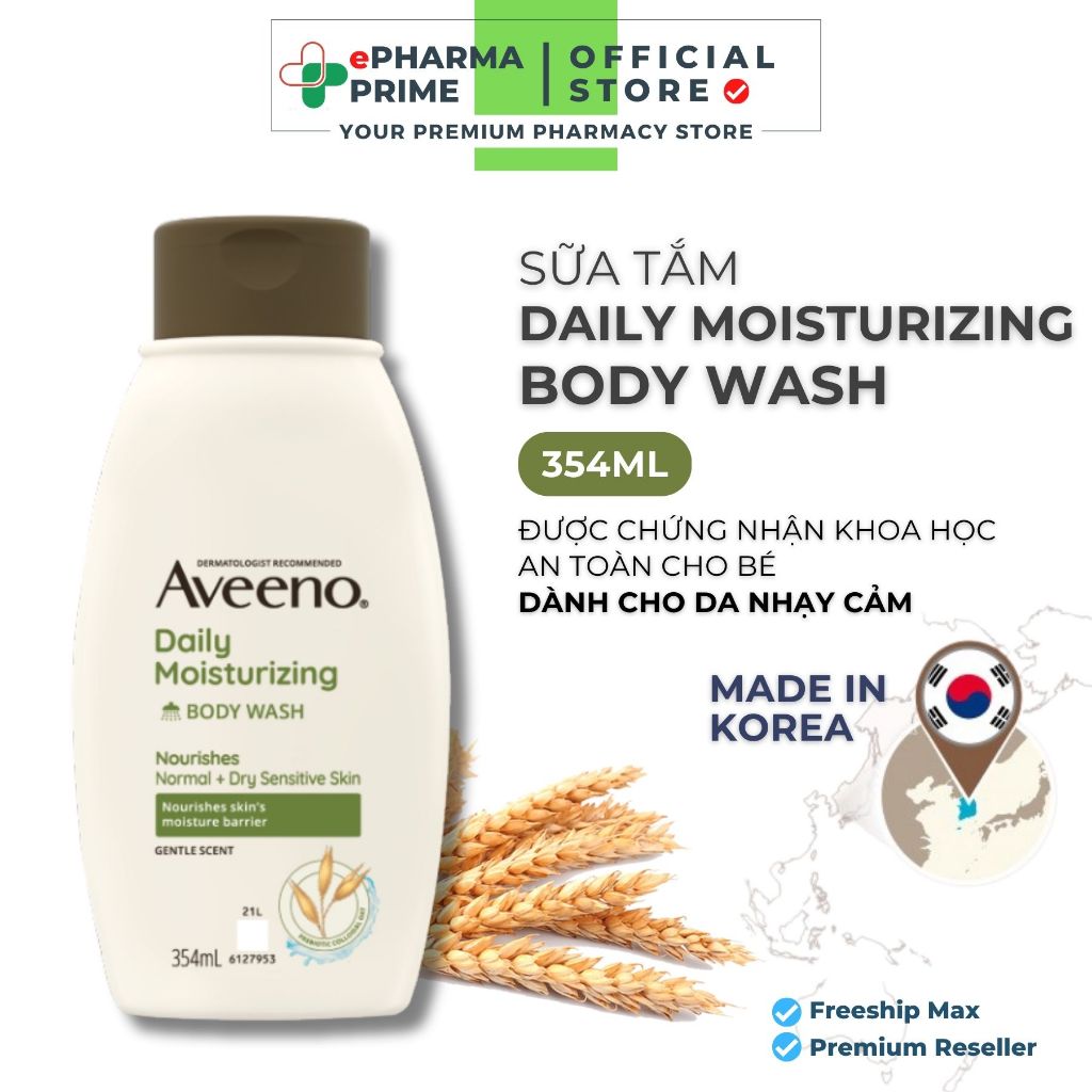 Sữa Tắm Aveeno Daily Moisturizing Body Wash Giữ Ẩm Hàng Ngày 354ml