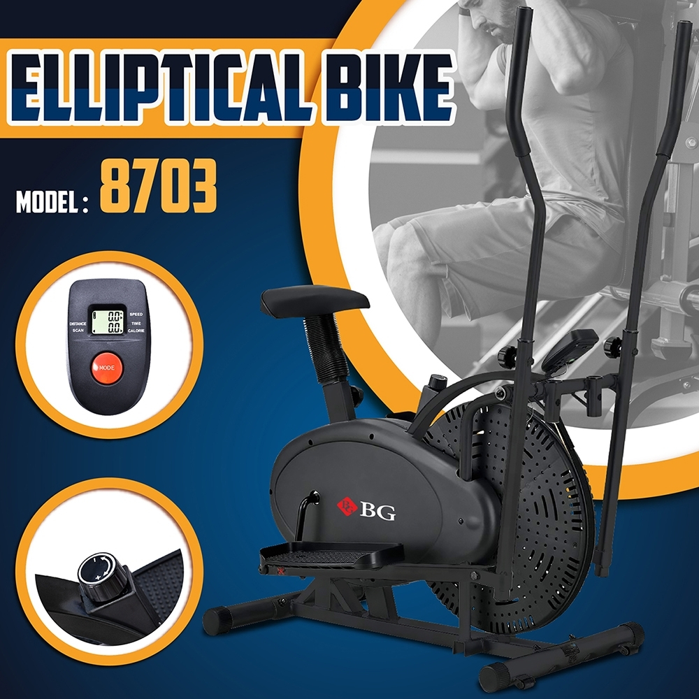 BG - 8703 Xe đạp tập thể dục đa năng ELLIPTICAL , xe đạp cử động toàn thân tại nhà , máy tập elip có đồng hồ hiển thị