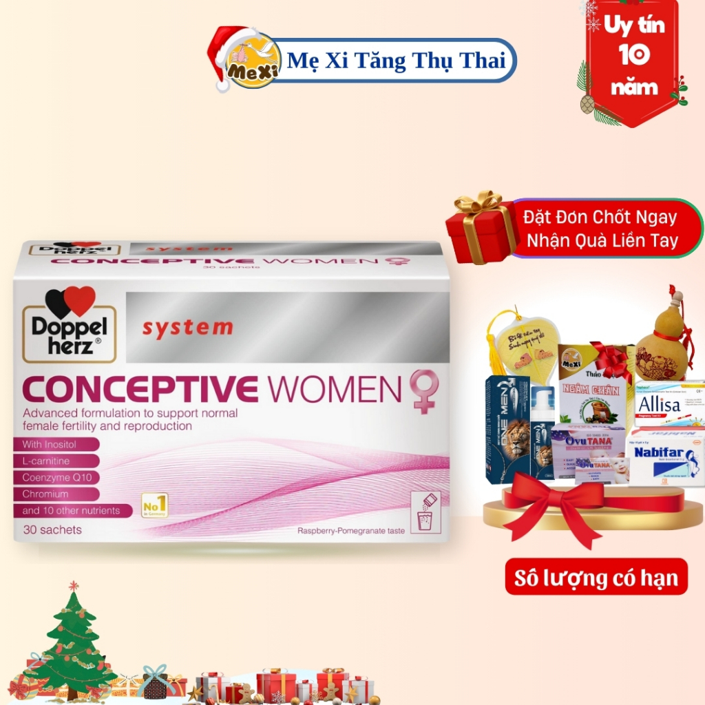 Mẹ Xi Conceptive Women Bổ trứng, Vitamin tổng hợp, tăng thụ thai, hỗ trợ IUI IVF, điều hòa kinh nguyệt