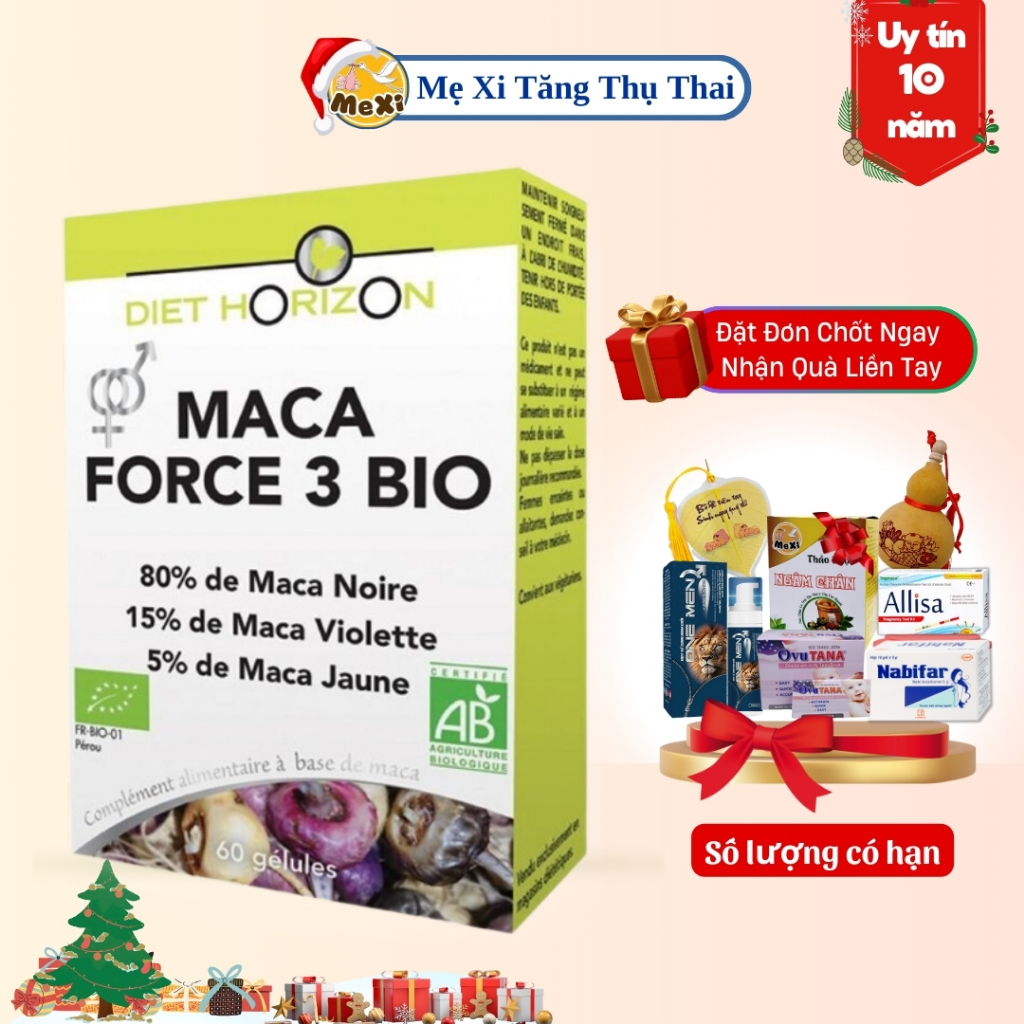 Mẹ Xi Maca Force 3 Bio - tăng thụ thai, niêm mạc đẹp