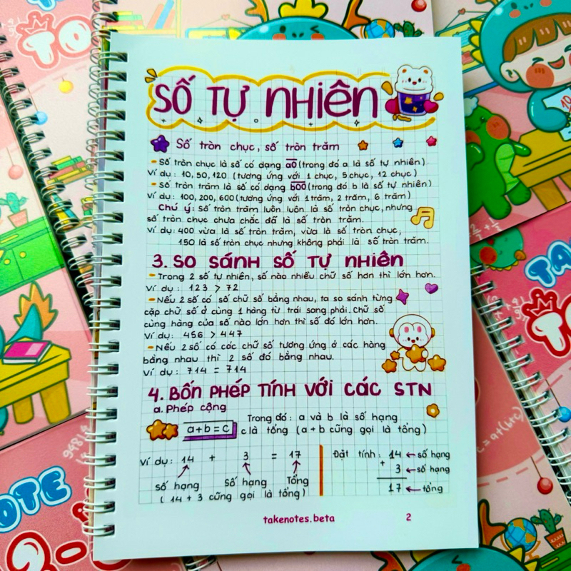 Sổ tay Takenote Toán 2-3 Trọn bộ gồm (Toán - Tiếng Việt-  T. Anh) Khổ A5 (21x15cm)