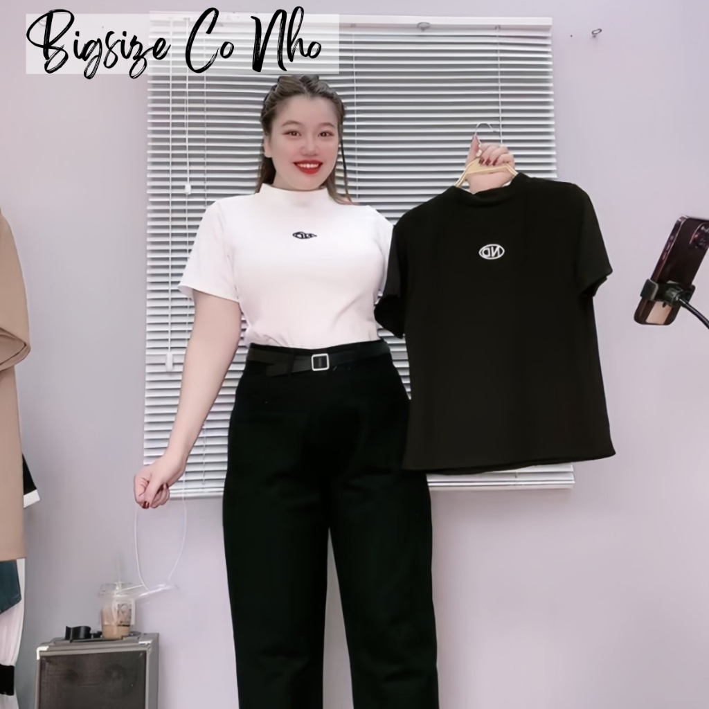 Áo thun babytee tay ngắn cổ trụ bigsize nữ dáng vừa ôm tôn dáng đơn sắc gân tăm basic hottrend thời trang thu đông-G234
