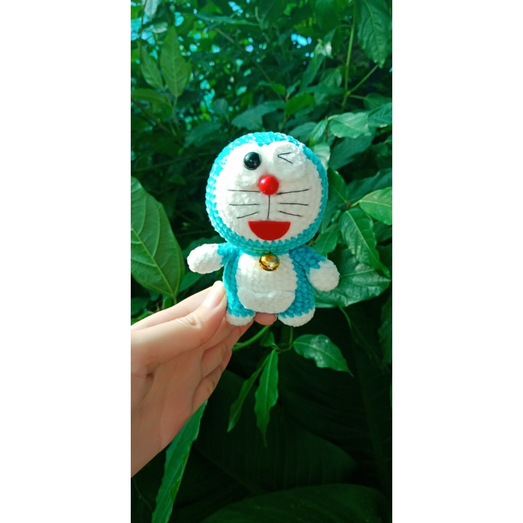 Doraemon bằng len nhung đeo lục lạc | Froid handmade