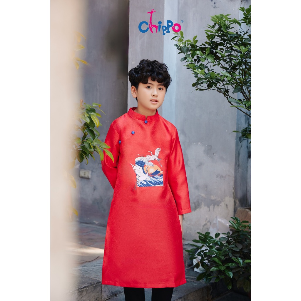 Áo dài bé trai Tết Chippo dáng cách tân mẫu mới cho bé trai 12 13 14 15 Tuổi từ 36-55kg Quần áo trẻ em