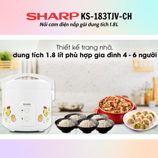 [HỎA TỐC] Nồi cơm điện Sharp KS-183TJV-CH (Dung tích 1.8L) - Hàng Chính Hãng