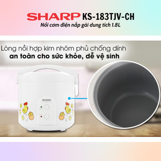 [HỎA TỐC] Nồi cơm điện Sharp KS-183TJV-CH (Dung tích 1.8L) - Hàng Chính Hãng