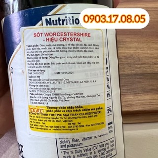 [NHẬP MỸ]Sốt Worcestershire Crystal (295g)