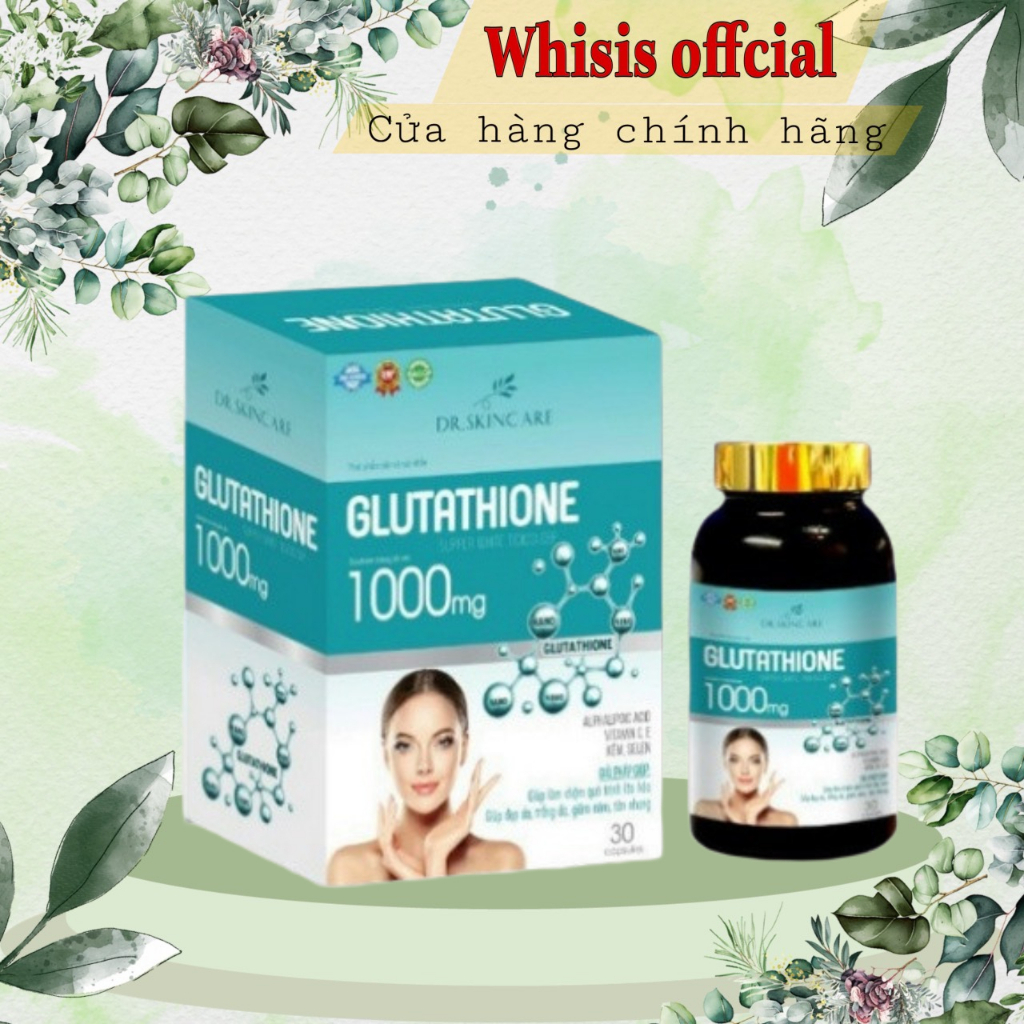 Viên Uống GLUTATHIONE 1000mg Giúp Da Mờ Nám, Hỗ Trợ Trắng Da, Chậm Quá Trình Lão Hóa Da - WHIS SHOP