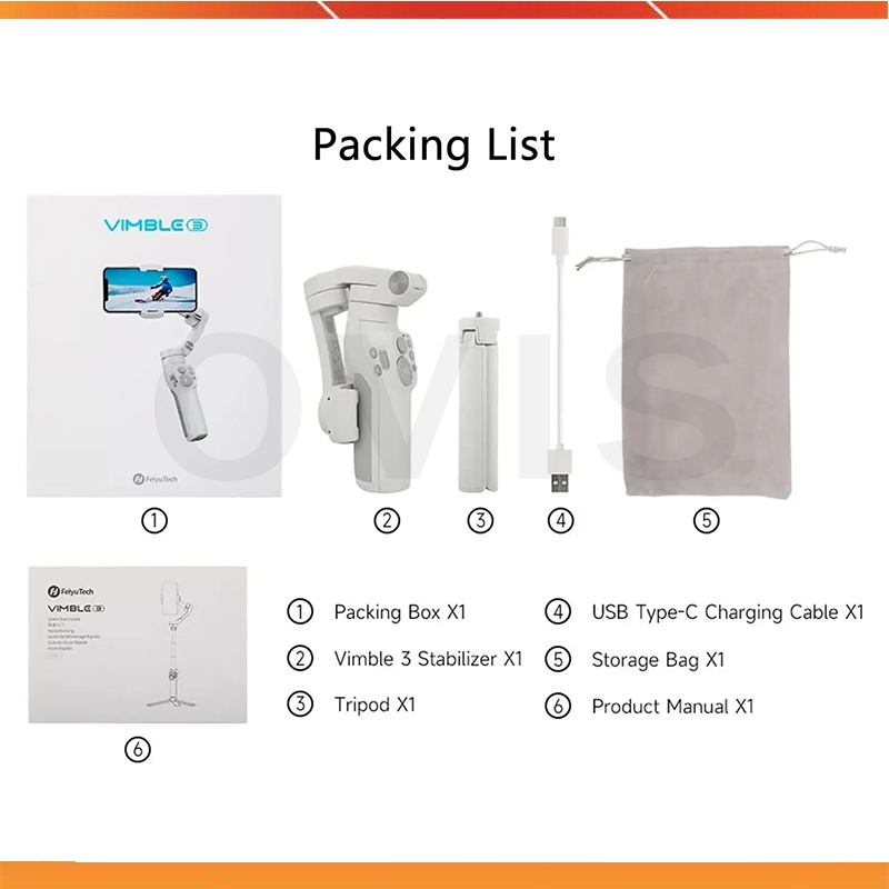 Feiyu Vimble 3 - Gimbal Chống Rung Kiêm Gậy Selfie Cho Smartphone, Tải Trọng 260 Gram