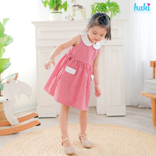 Váy bé gái sát nách cổ sen phối màu xinh yêu Haki HK519 (10-27kg)