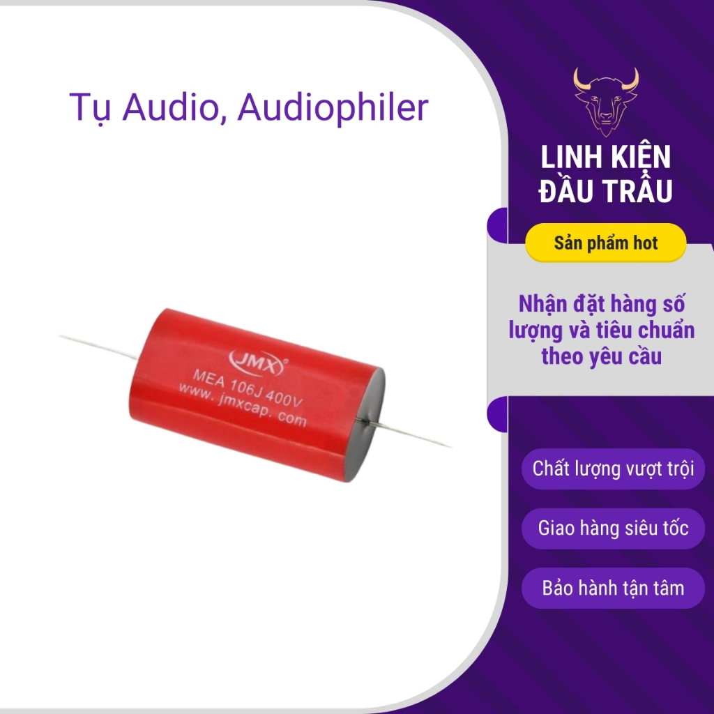 Tụ Audiophiler ,Audio 10uF - 47uF 250V màu đỏ linh kiện đầu trâu