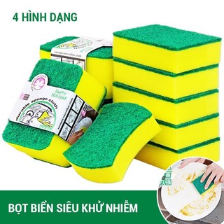 Miếng bọt biển rửa chén bát 2 mặt xanh vàng ,miếng tạo bọt. đtca