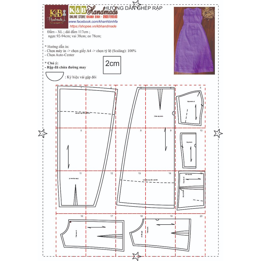 Rập Giấy đầm sát nách 1675