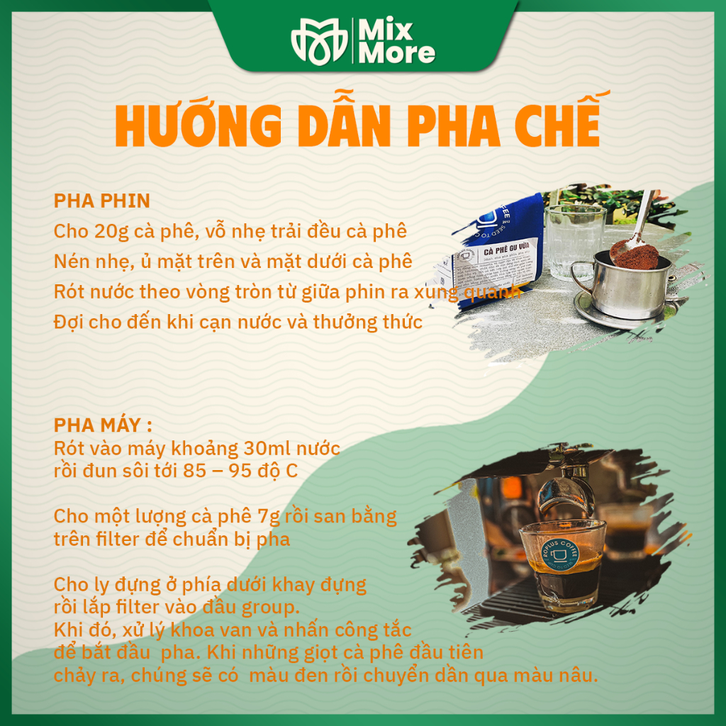 Cà phê Typica Cầu Đất Roplus Coffee nguyên chất 100% pha phin, máy, Coldbrew, Drip thơm nồng nàn Mixmore
