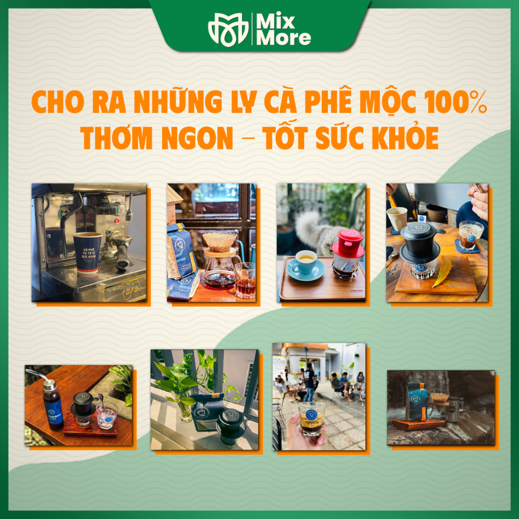 Cà phê Typica Cầu Đất Roplus Coffee nguyên chất 100% pha phin, máy, Coldbrew, Drip thơm nồng nàn Mixmore
