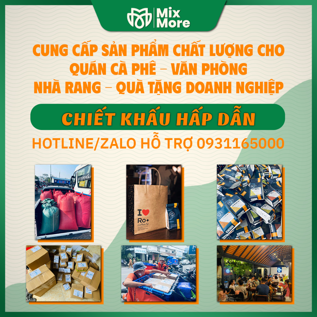 Cà phê Typica Cầu Đất Roplus Coffee nguyên chất 100% pha phin, máy, Coldbrew, Drip thơm nồng nàn Mixmore