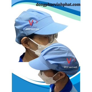 Nón lưới trùm tóc công nhân sản xuất, nón thủy sản, nón lưới trùm tóc màu xanh- hình thật