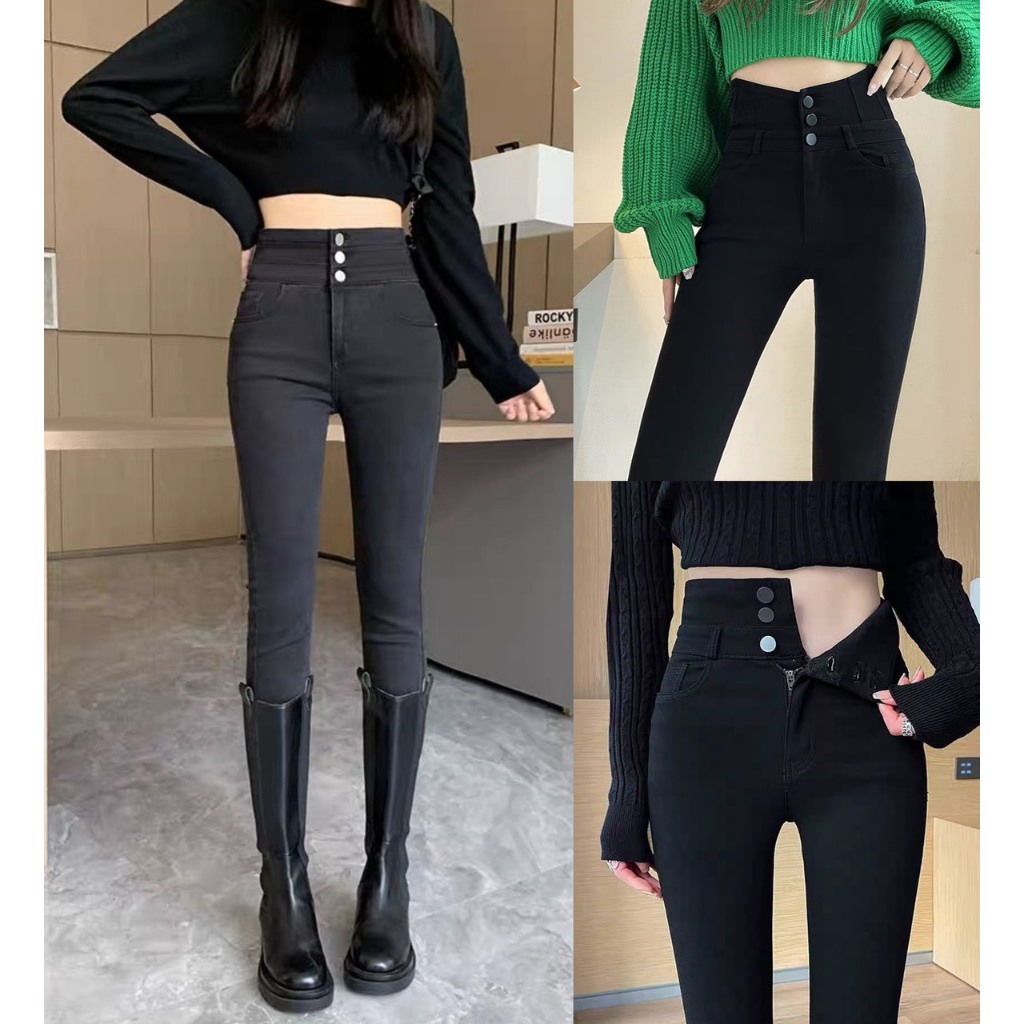 Quần Skinny Co giãn 4 chiều CẠP SIÊU CAO 3 khuy, Chất đẹp loại 1, quần jean giấy 3 khuy- mã 66