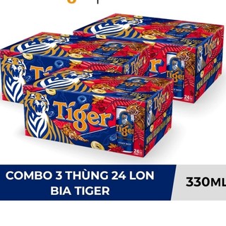 Combo 3 thùng bia Tiger lon cao 330ml mẫu tết 2024