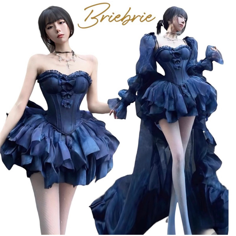 ( Loại 1 ) Set áo corset + chân váy xoè Briebrie cap cấp - 007