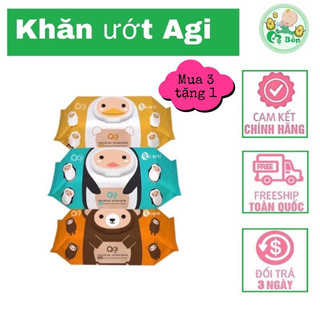 Khăn ướt agi hàn quốc 100 tờ không mùi mua 3 tặng 1