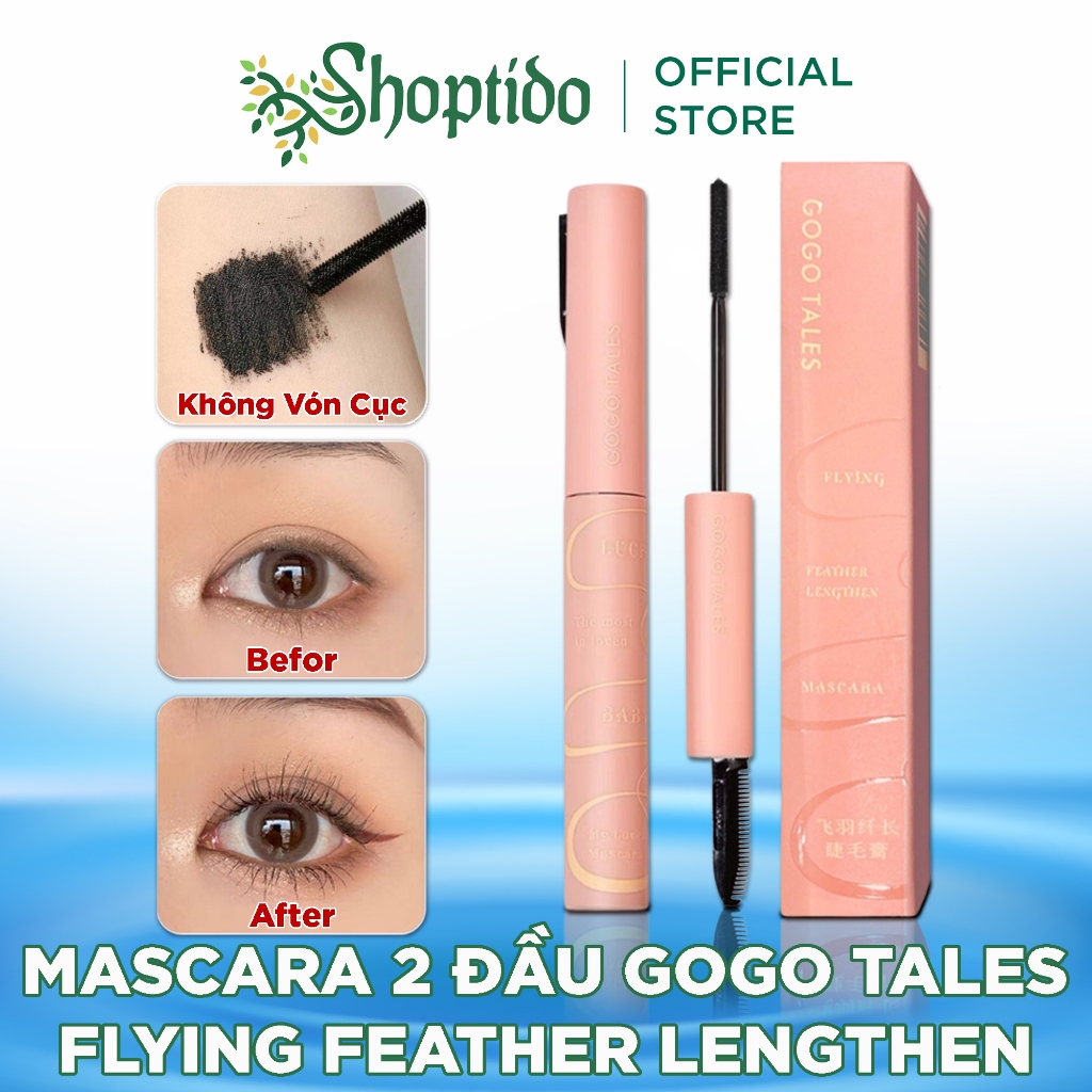 Mascara 2 đầu GOGO TALES flying feather lengthen mascara 10ml NPP Shoptido