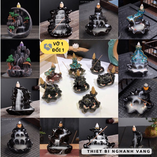 50 Mẫu Thác Khói  Đốt Nụ Trầm Hương Khói Ngược Mini Để Bàn Phong Thuỷ Lư Xông Đốt Nhang Đồ Thờ