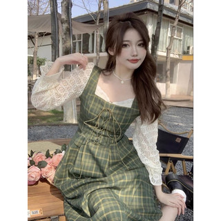 [SẴN HÀNG LOẠI 1 CÓ BIGSIZE] Đầm Lassie Kẻ Xanh Ulzzang - Kèm ảnh thật