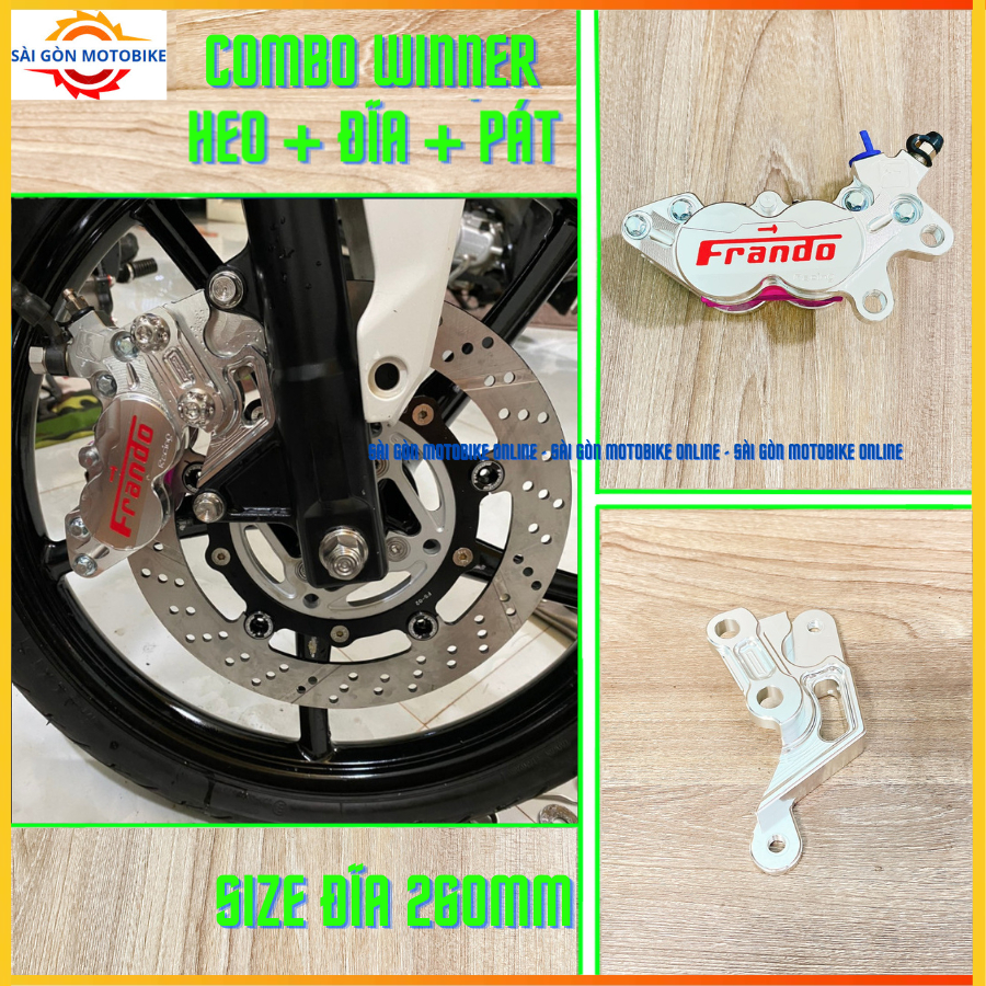 [ Combo Winner ] Heo 4Pis Frando + Đĩa Frando + Pát CNC >>> Đi size dĩa 260mm