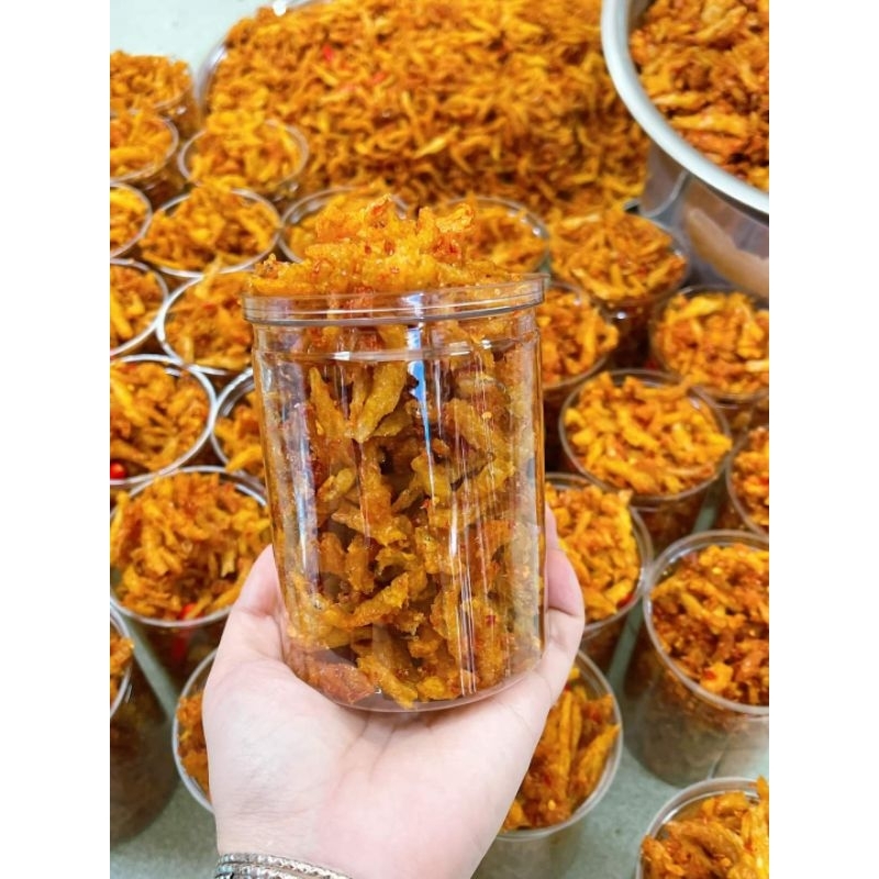 Cá cơm chiên giòn rim nước mắm tỏi ớt ăn liền, lon pet 250gr