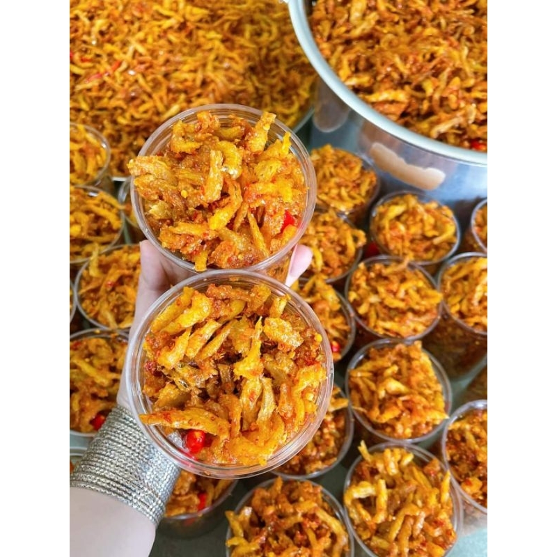 Cá cơm chiên giòn rim nước mắm tỏi ớt ăn liền, lon pet 250gr