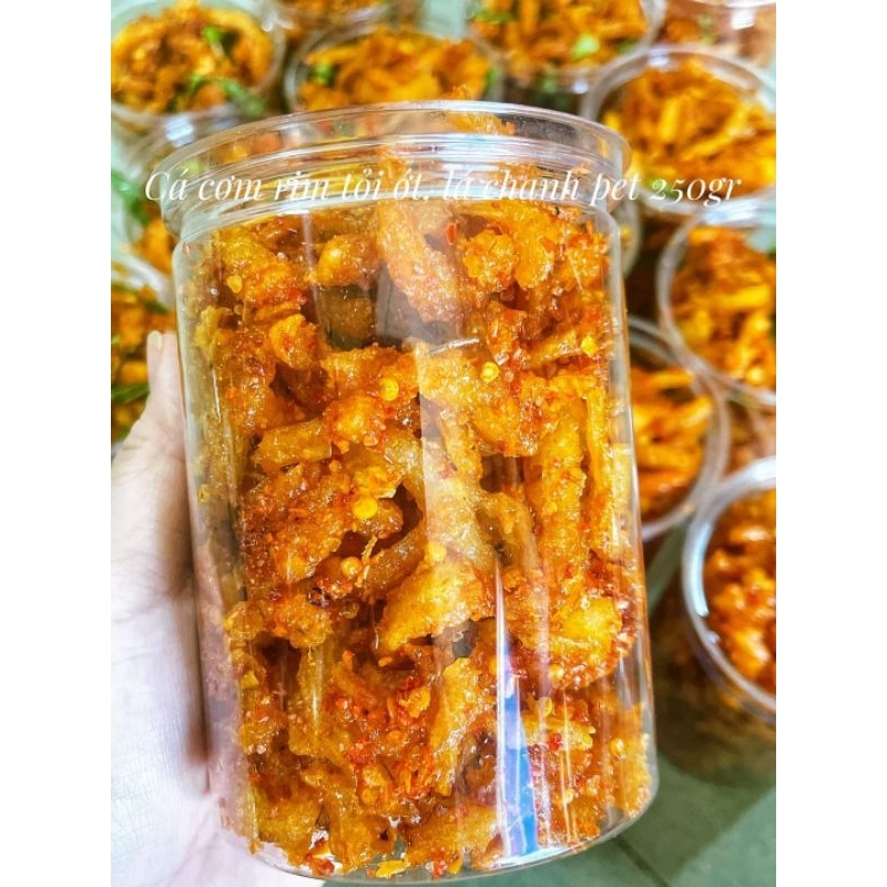 Cá cơm chiên giòn rim nước mắm tỏi ớt ăn liền, lon pet 250gr