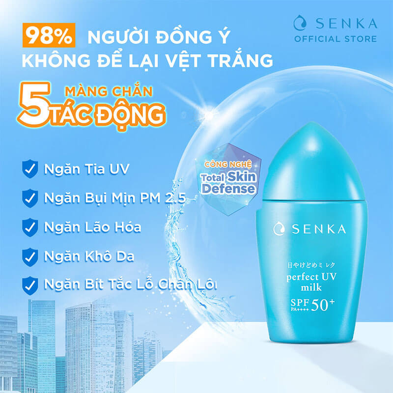 [Norin Pham x Senka] Kem chống nắng dạng sữa Senka Perfect UV Milk 40ml