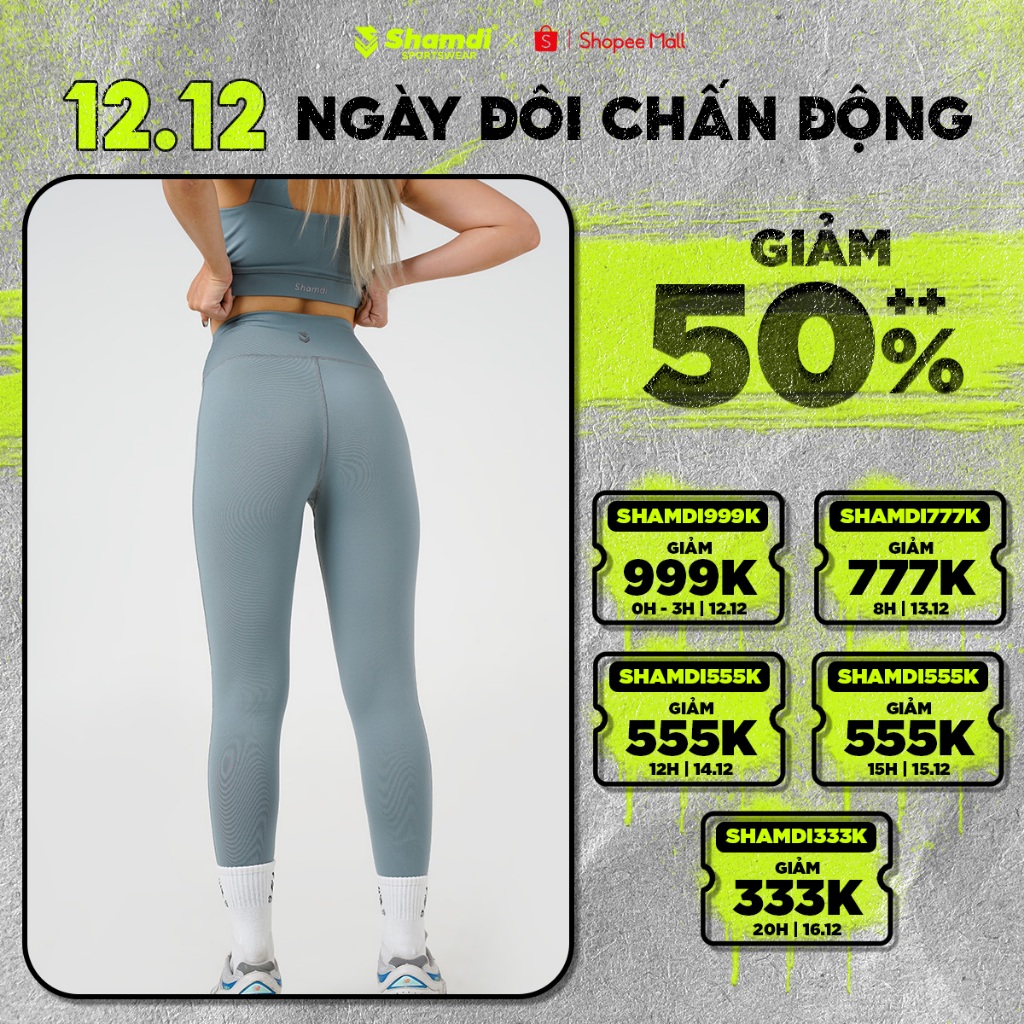 Quần Legging Nữ Dài SHAMDI Flexible Co Giãn 4 Chiều Chuyên Dùng Tập Gym Yoga,Thoáng Mát Độ Bền Cao Ôm Form - SD1148