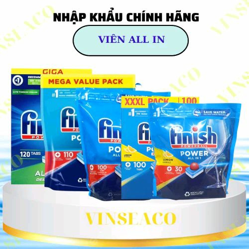 Viên rửa bát FINISH All in One 120 Viên ,110 viên , 100 viên 90 80 48 46 30 viên nhập khẩu châu âu
