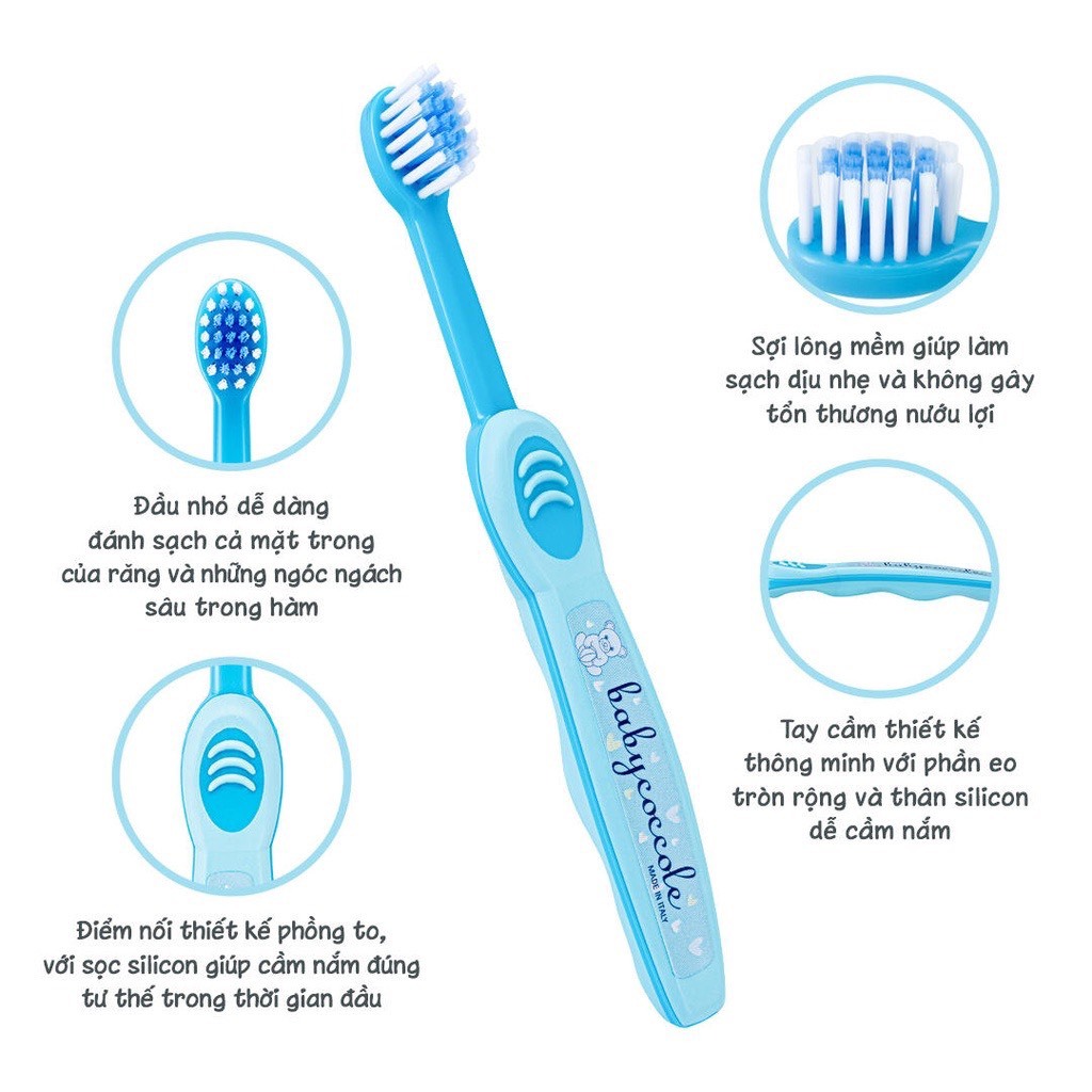 Bàn chải đánh răng Babycoccole cho bé từ 1 - 3 tuổi hàng chính hãng