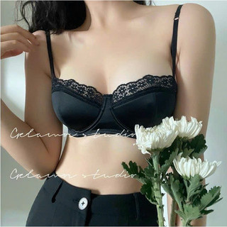 Bộ Lót Có Gọng Mút Mỏng Lụa Phối Ren Nữ Tính