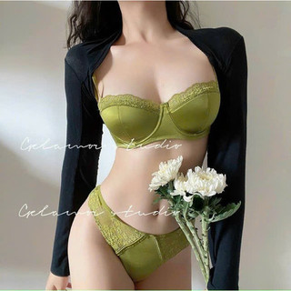 Bộ Lót Có Gọng Mút Mỏng Lụa Phối Ren Nữ Tính