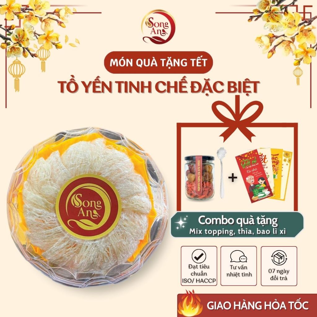 Tổ yến tinh chế đặc biệt nguyên chất Song An Food yến sào cao cấp tăng đề kháng 10g/30g/50g