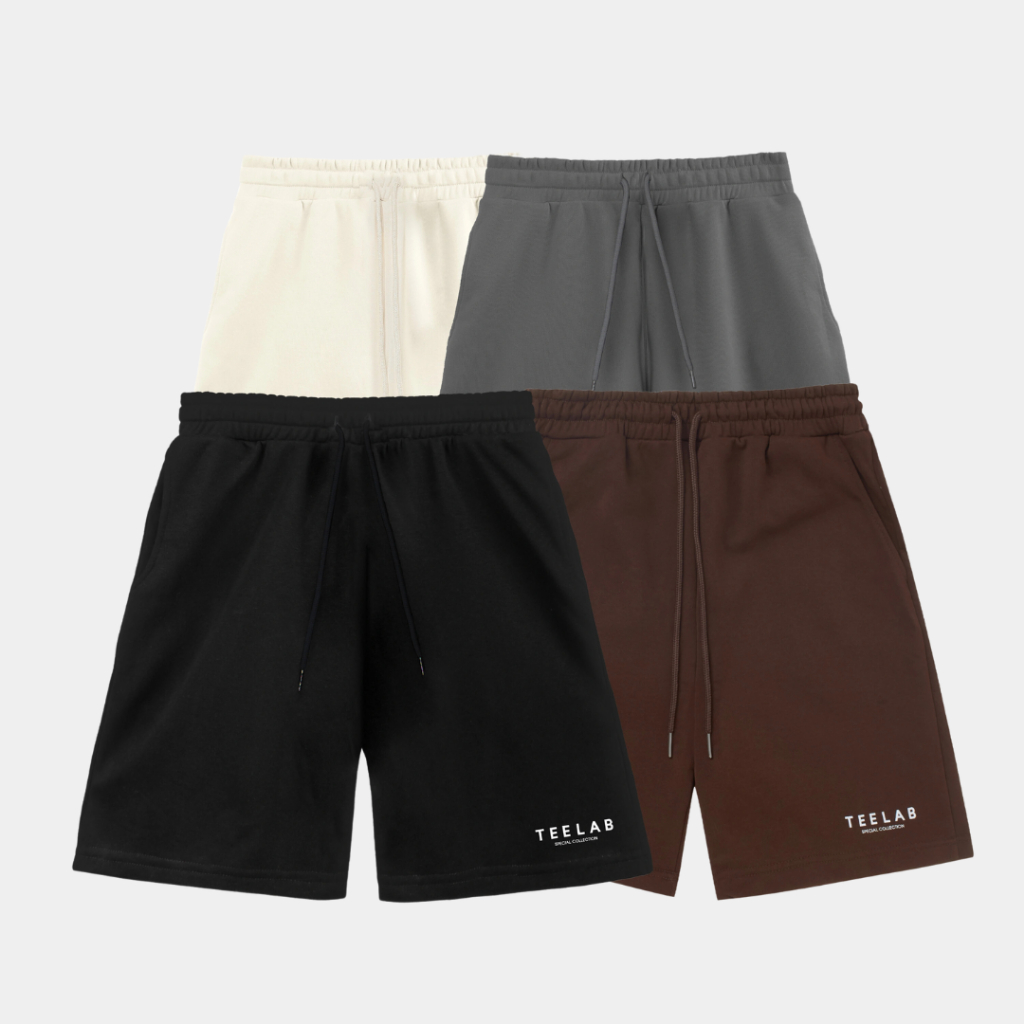 Quần Short logo Teelab,Quần đùi basic dây rút chất cotton thỏa mái thoáng mát thấm hút mồ hôi năng động | BigBuy360 - bigbuy360.vn