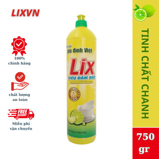 Nước rửa chén siêu sạch chanh 750gr NS750 sạch bóng viết dầu mỡ hương chanh thơm mát - LIXVN